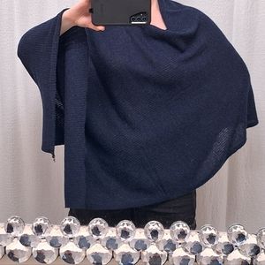 SABINE | Navy, Cashmere Poncho